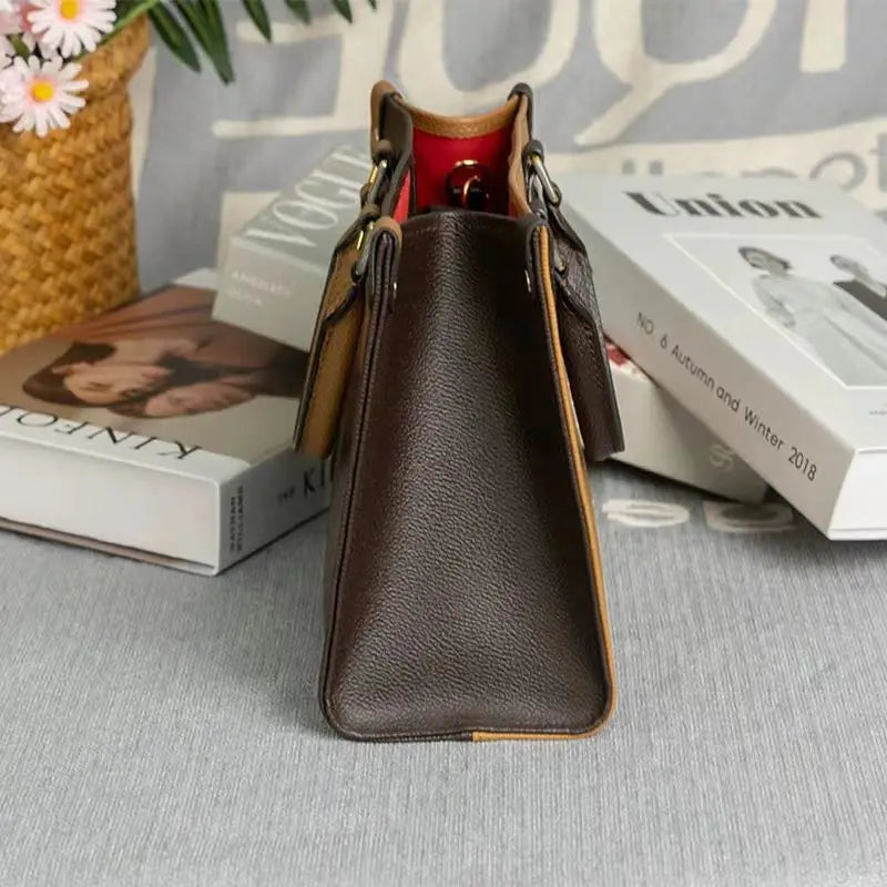 Top layer cowhide high-end texture artistic retro tote bag for woman