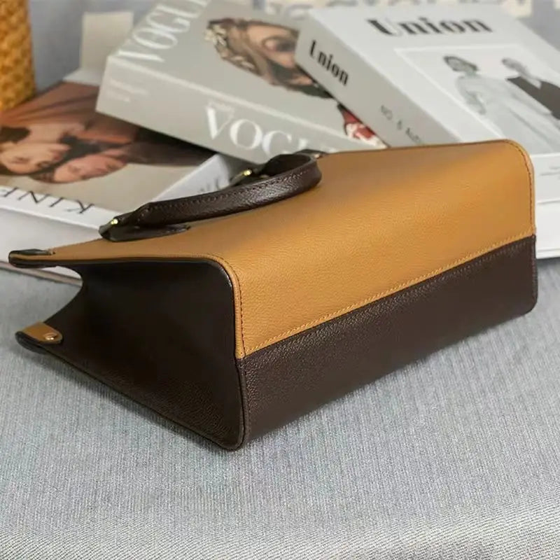 Top layer cowhide high-end texture artistic retro tote bag for woman