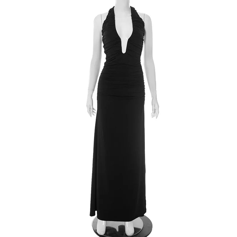 Elegante y sexy vestido de color solido