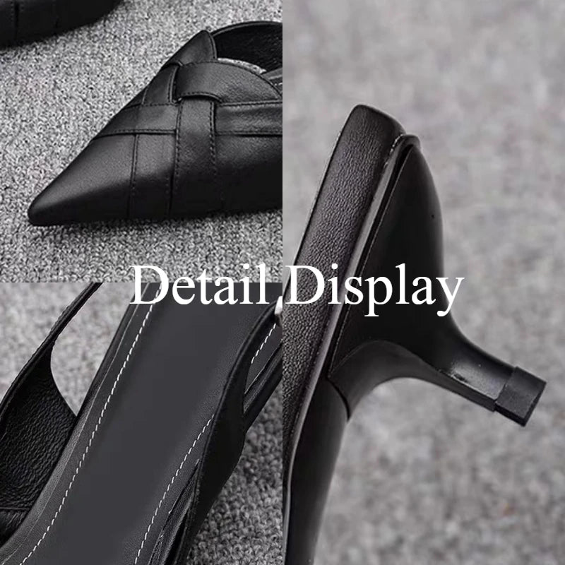 Sandalias de tacón tejidas para mujer